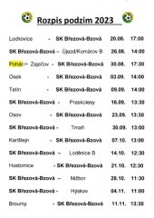 Rozlosování zápasů SK Březová - Bzová